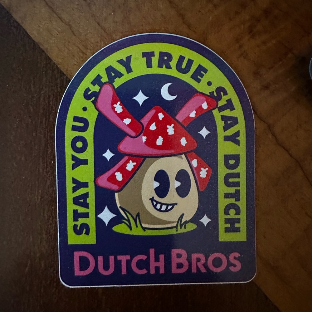 Dutch Bros Vibrant Mushroom Sticker